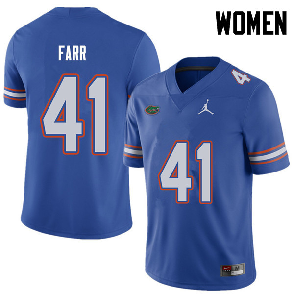 Jordan Brand Women #41 Ryan Farr Florida Gators College Football Jerseys Sale-Royal - Click Image to Close